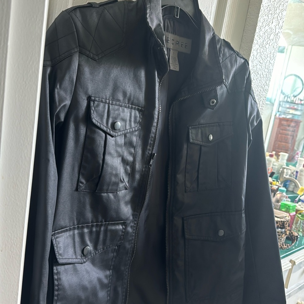 Black leather jacket